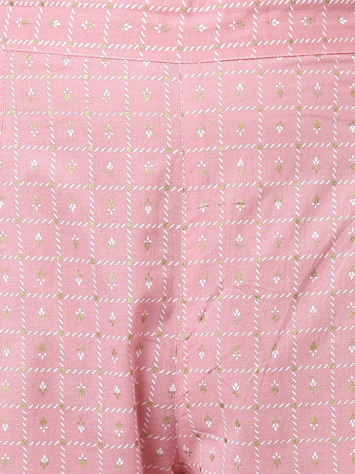 Light Pink Cotton Kurta with Pant and Dupatta