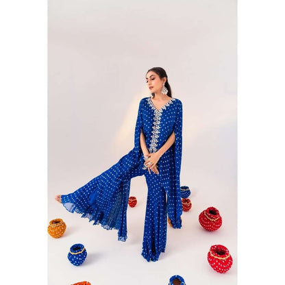 Silky Bindra Jacket Kaftan With Sharara Pant (Set of 2)