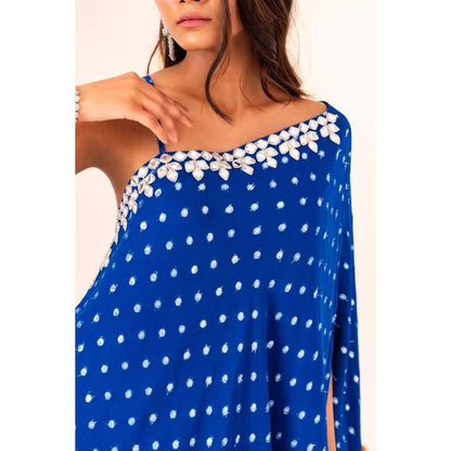 Silky Bindra One Shoulder Asymmetrical Tunic And Straight Pant (Set of 2)