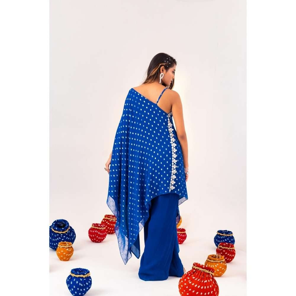 Silky Bindra One Shoulder Asymmetrical Tunic And Straight Pant (Set of 2)