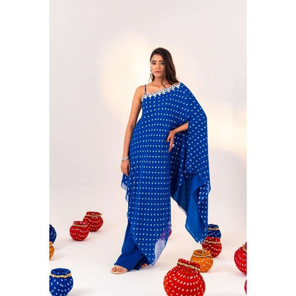 Silky Bindra One Shoulder Asymmetrical Tunic And Straight Pant (Set of 2)