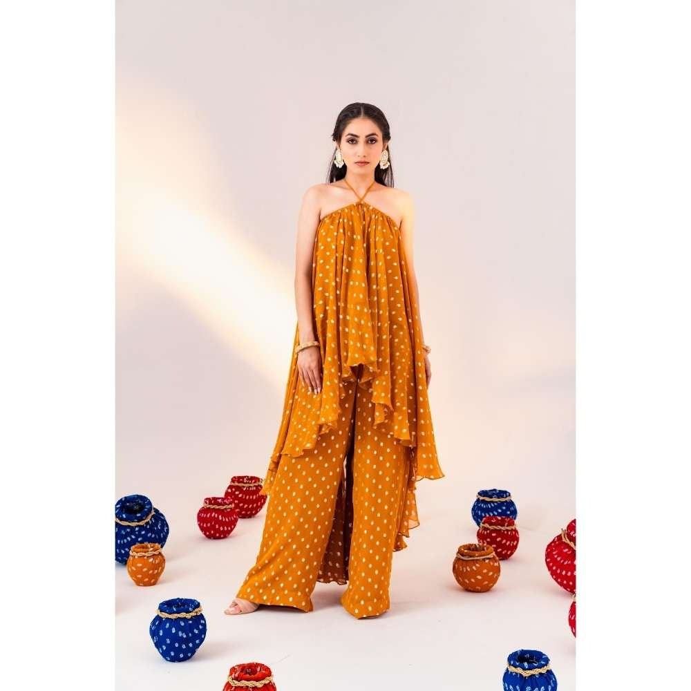 Silky Bindra High Low Long Flounce Tunic With Straight Pant (Set of 2)