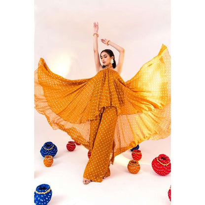 Silky Bindra High Low Long Flounce Tunic With Straight Pant (Set of 2)