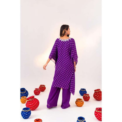 Silky Bindra V-Neck Kaftan With Straight Pant (Set of 2)