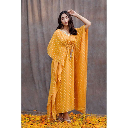 Silky Bindra Mirror Work Jacket Kaftan