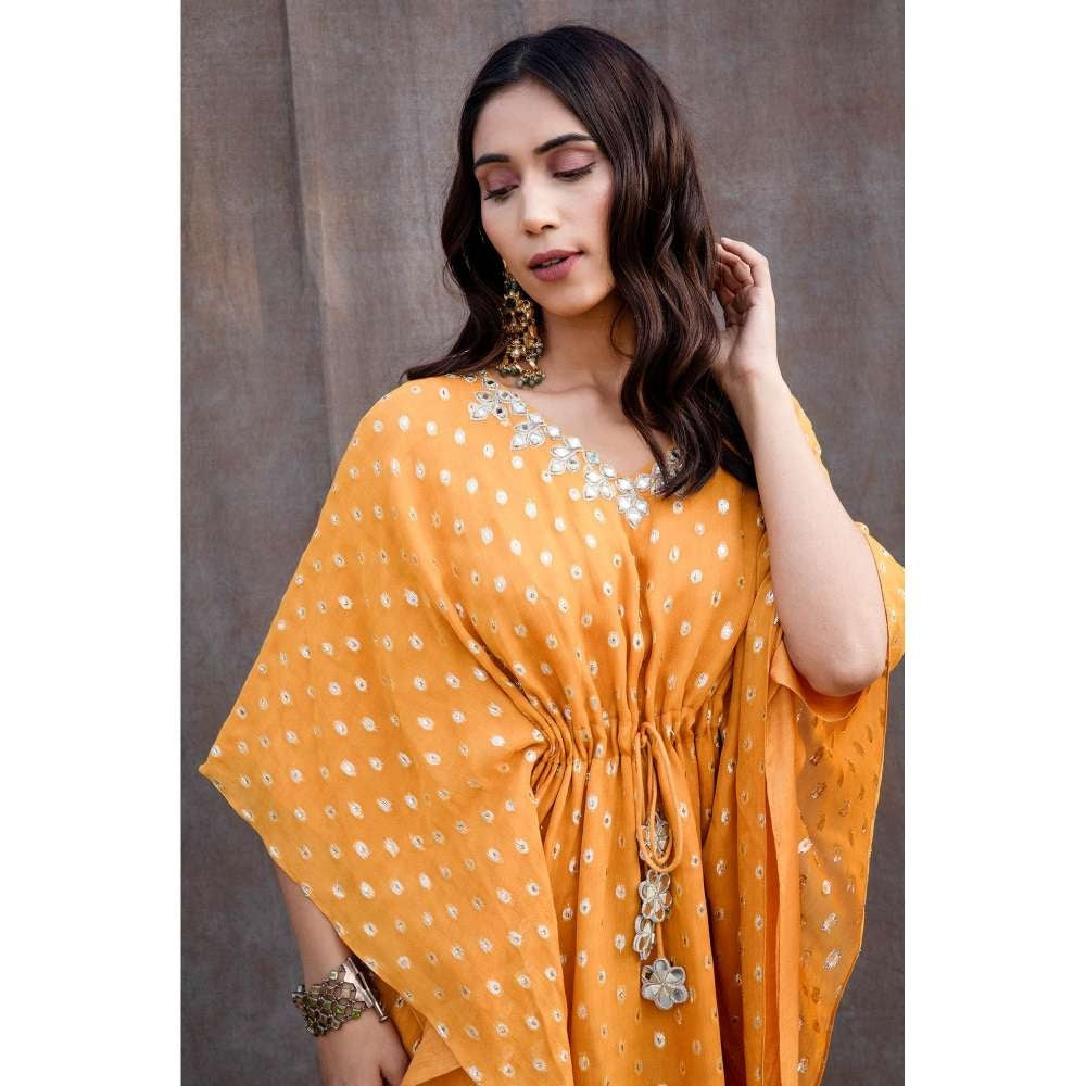 Silky Bindra Mirror Work Jacket Kaftan