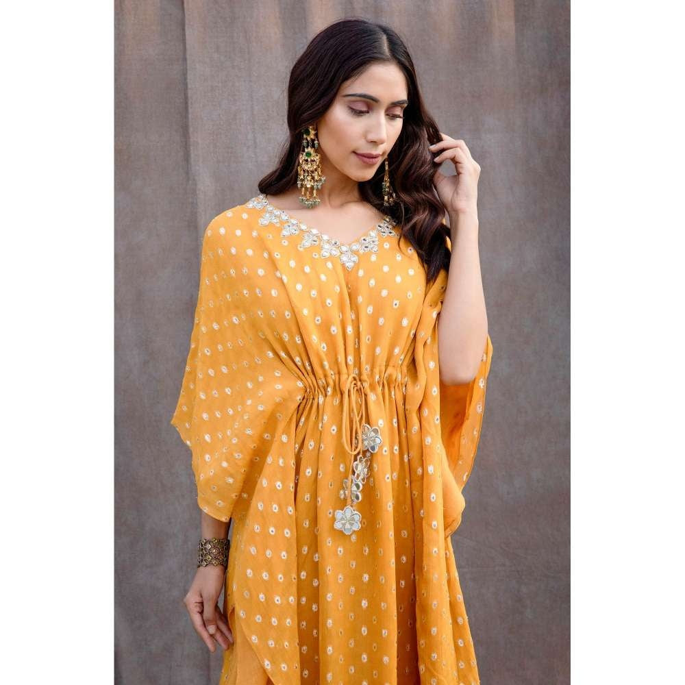 Silky Bindra Mirror Work Jacket Kaftan