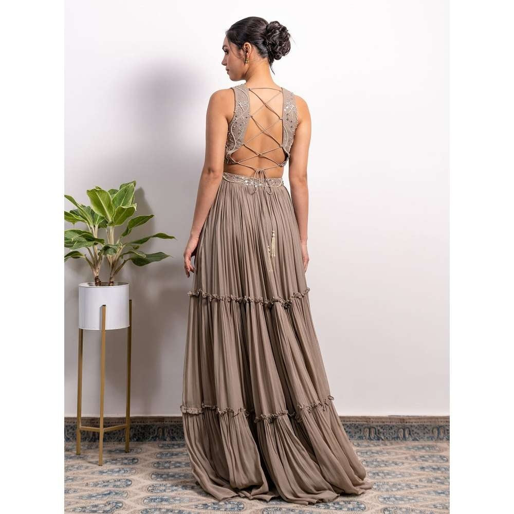 Silky Bindra 3-Tiered Lehenga (Set of 3)