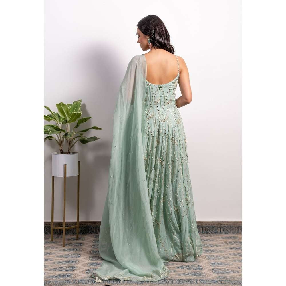 Silky Bindra Dragonfly Embroidered Anarkali (Set of 2)