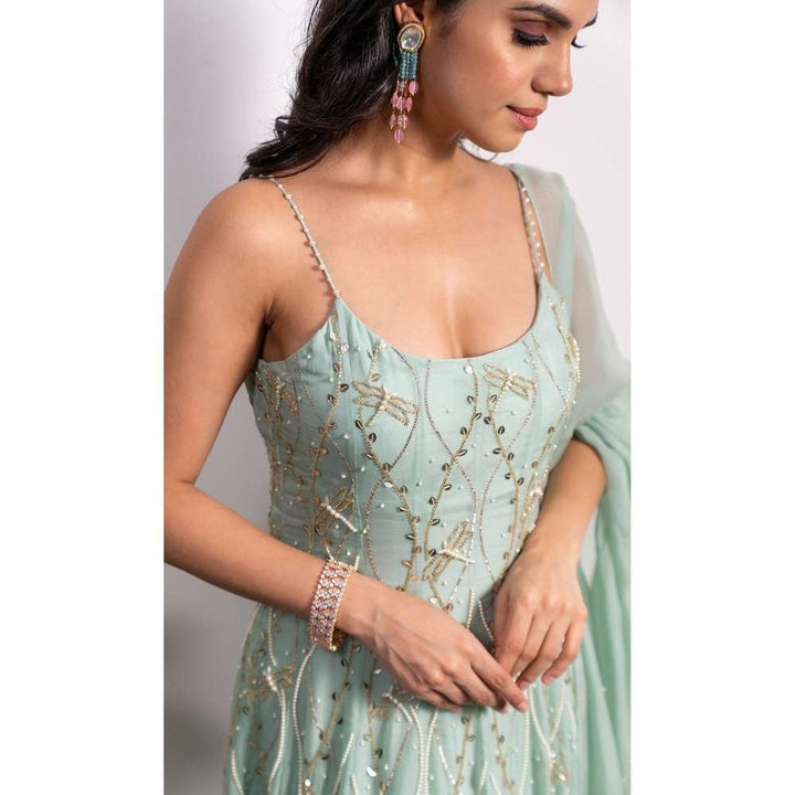 Silky Bindra Dragonfly Embroidered Anarkali (Set of 2)