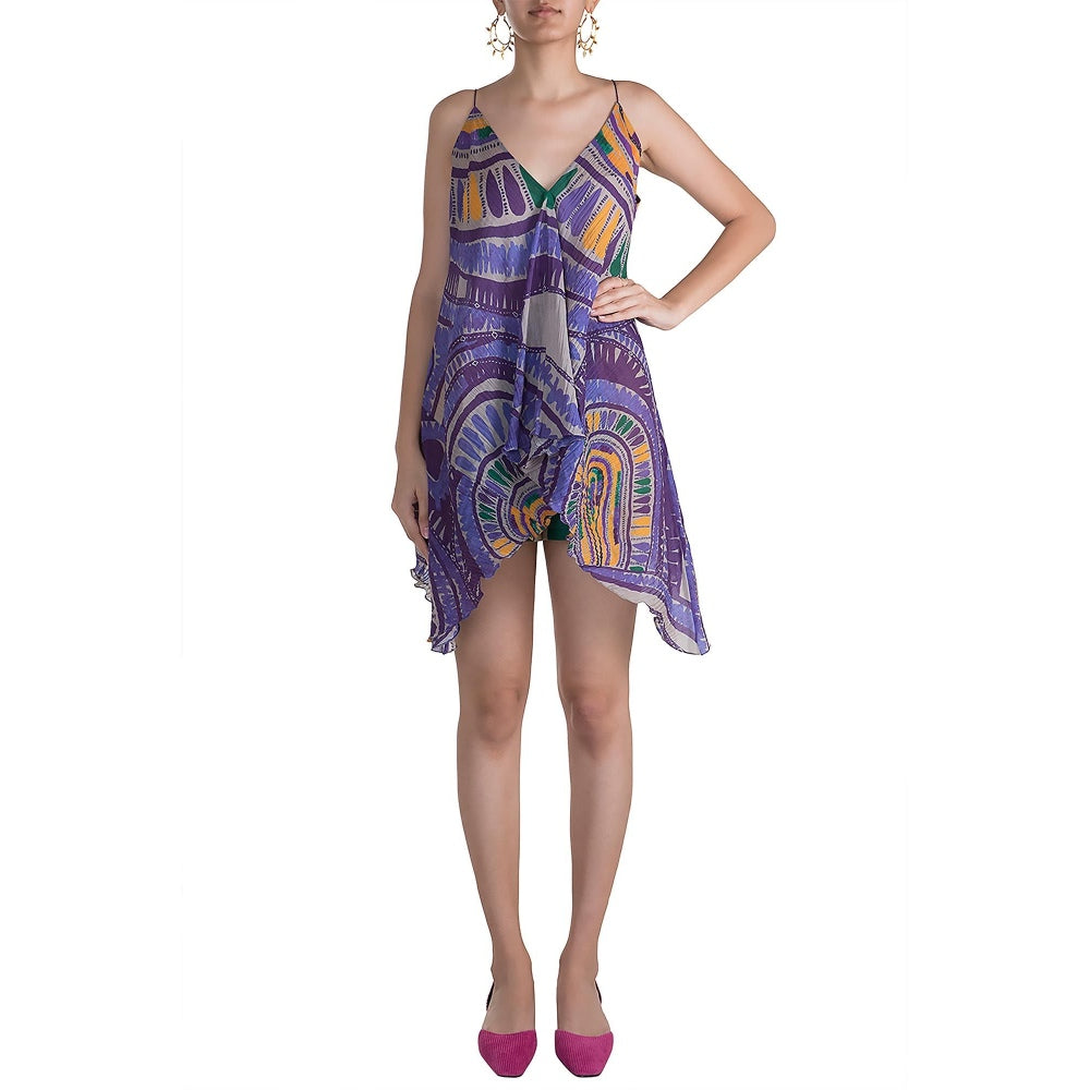 Saaksha and Kinni Hand Micro Pleated Abstract Print Dress