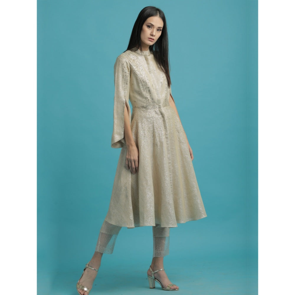 Saksham & Neharicka Mokaish Work Kurta And Pant - (Set of 2)