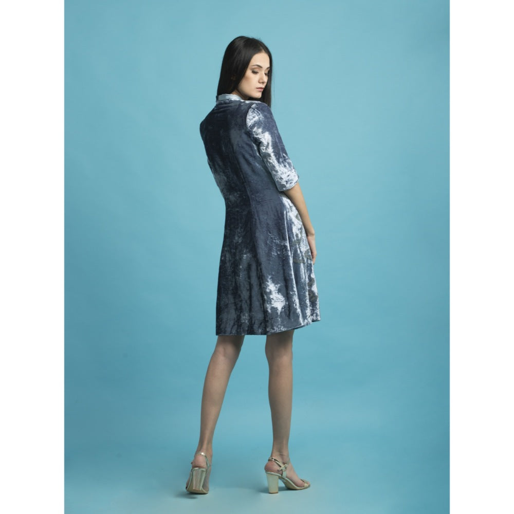 Saksham & Neharicka Embroidered Velvet Coat Dress