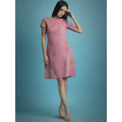 Saksham & Neharicka Pink Embroidered Dress