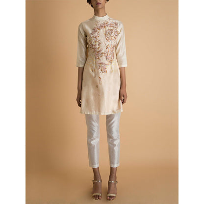 Saksham & Neharicka Off White Embroidered Kurta