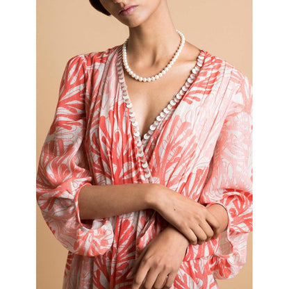 Saksham & Neharicka Coral Print Maxi Dress