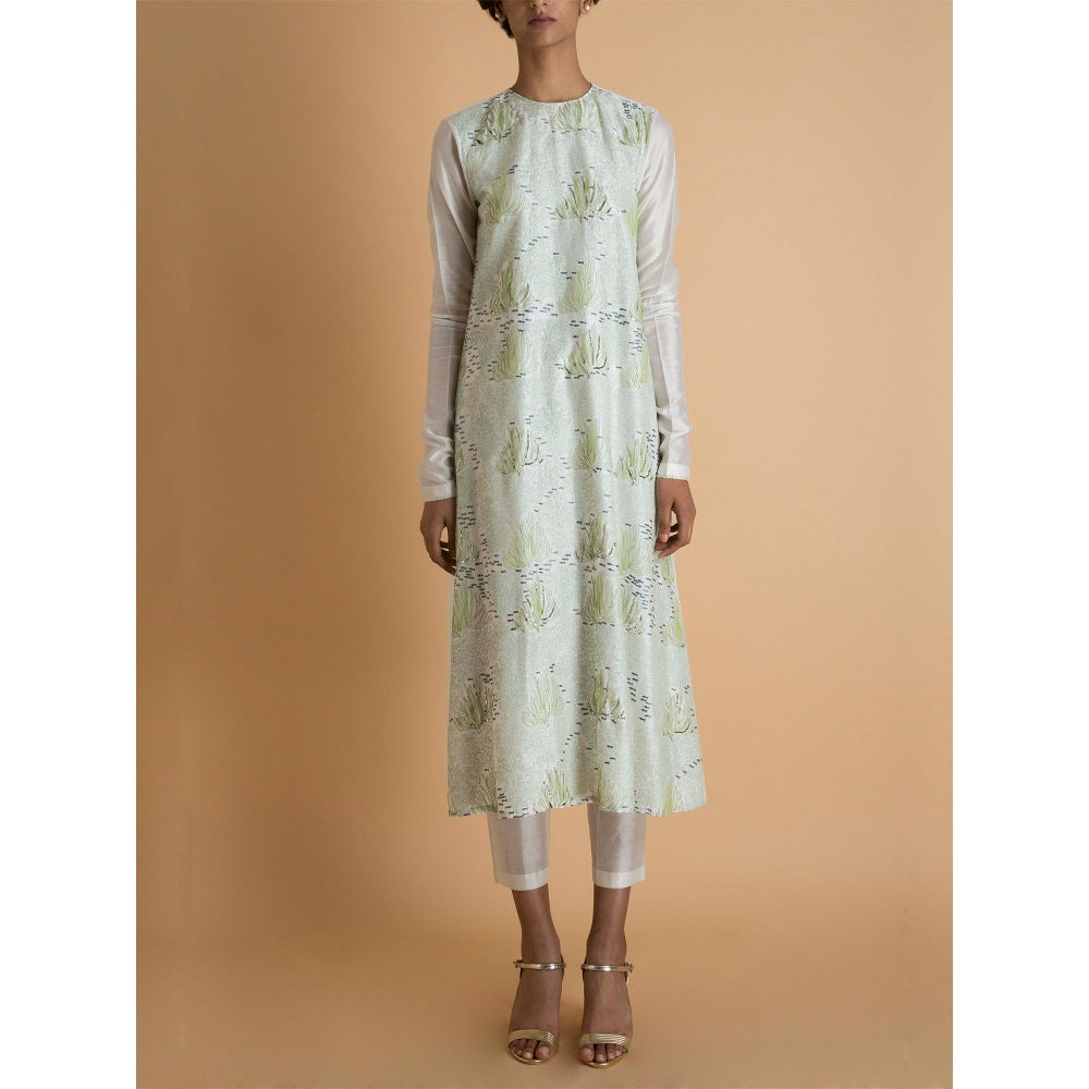 Saksham & Neharicka Ivory Embroidered Kurta