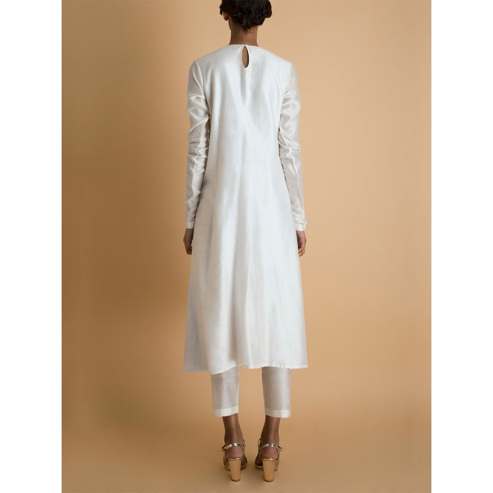 Saksham & Neharicka Ivory Embroidered Kurta