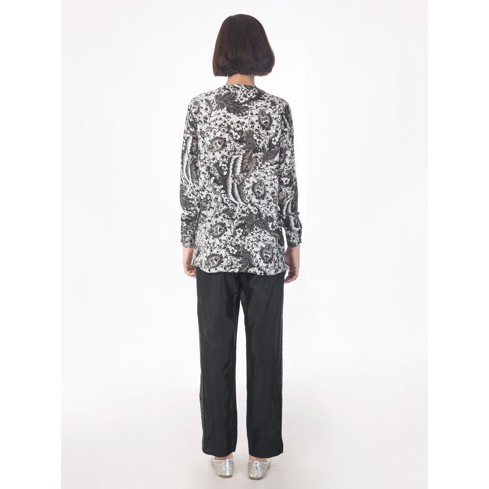 Saksham And Neharicka Black Pleated Pants