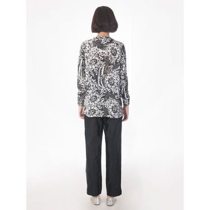 Saksham And Neharicka Black Pleated Pants