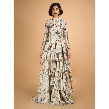 Saksham & Neharicka Off White Gulistaan Lehenga Set