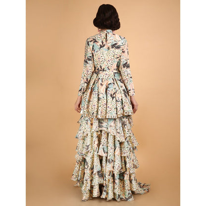 Saksham & Neharicka Off White Gulistaan Lehenga Set