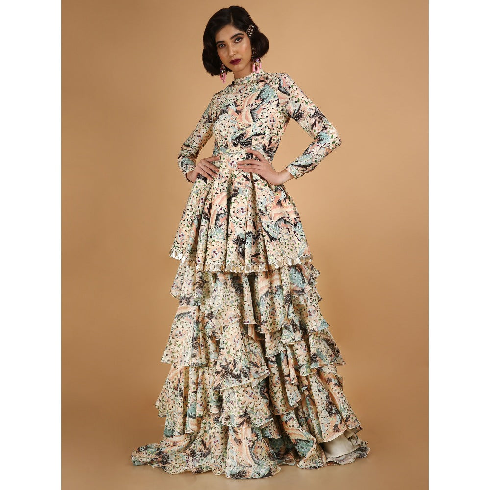 Saksham & Neharicka Off White Gulistaan Lehenga Set