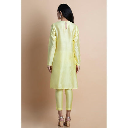 Saksham & Neharicka Lime Yellow Hand Embellished Tunic