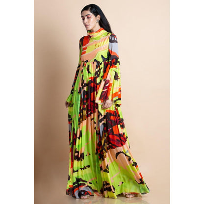 Saksham & Neharicka Multi-Color Printed Cotton Silk Dress