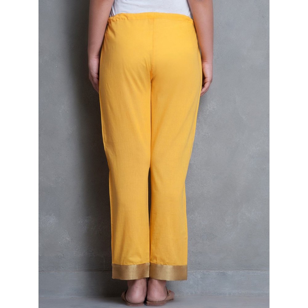 Smriti Gupta Yellow Cotton Pant With Tissue Details