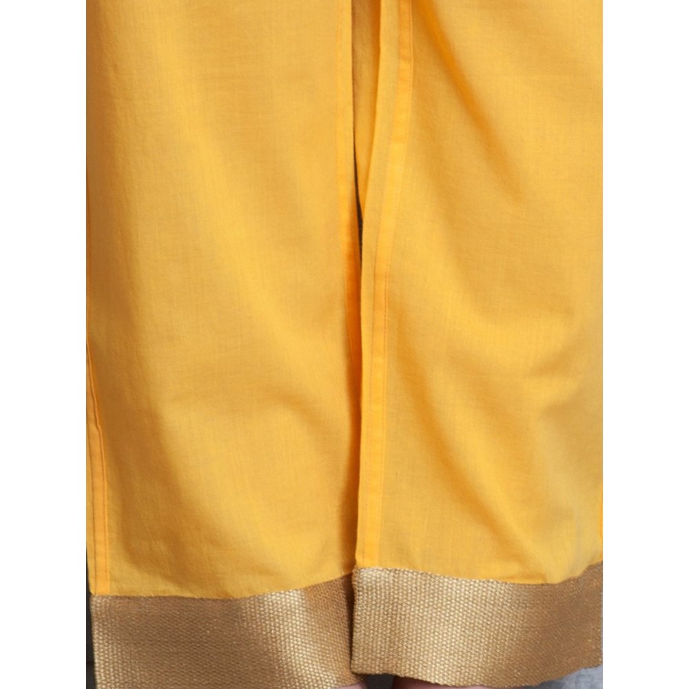 Smriti Gupta Yellow Cotton Pant With Tissue Details
