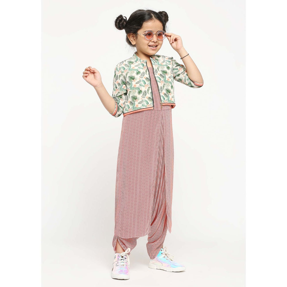 Soup by Sougat Paul Chevron Printed Jumpsuit Paired With Bomber Jacket