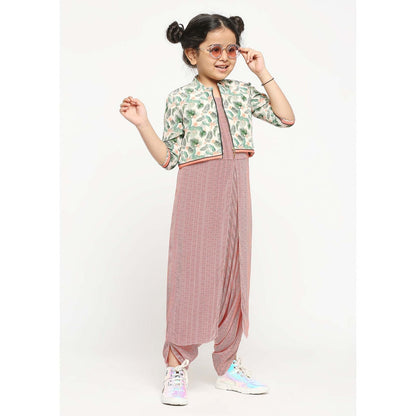 Soup by Sougat Paul Chevron Printed Jumpsuit Paired With Bomber Jacket