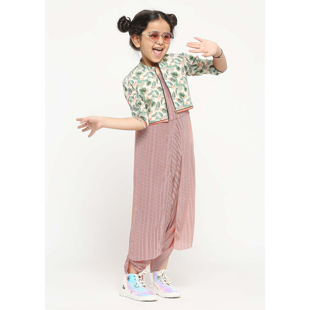 Soup by Sougat Paul Chevron Printed Jumpsuit Paired With Bomber Jacket