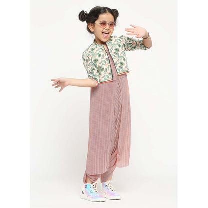 Soup by Sougat Paul Chevron Printed Jumpsuit Paired With Bomber Jacket