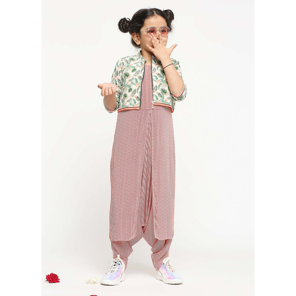 Soup by Sougat Paul Chevron Printed Jumpsuit Paired With Bomber Jacket