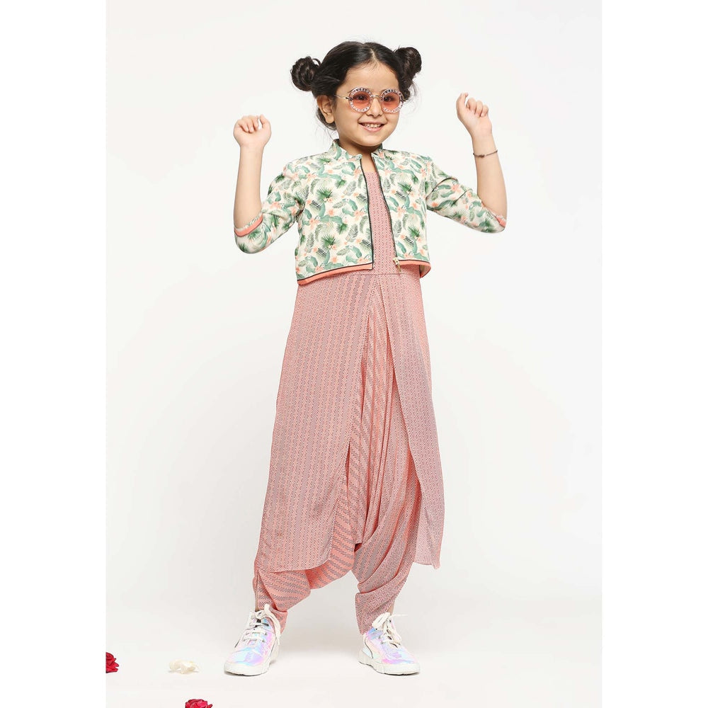 Soup by Sougat Paul Chevron Printed Jumpsuit Paired With Bomber Jacket