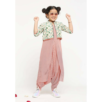 Soup by Sougat Paul Chevron Printed Jumpsuit Paired With Bomber Jacket