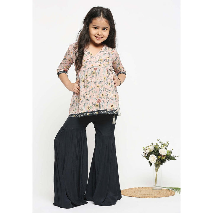 Soup by Sougat Paul Floral Printed Overlap Top Paired With Sharara Pants