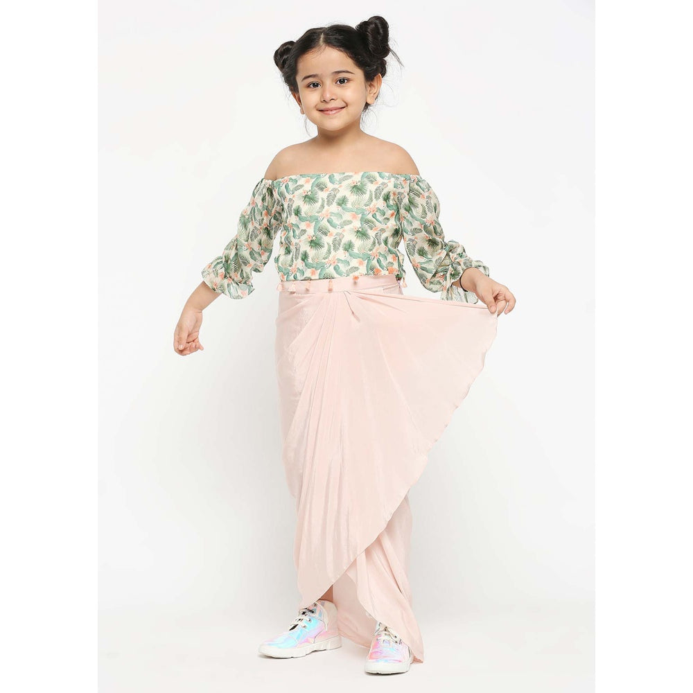 Soup by Sougat Paul Off Shoulder Crop Top Paired With Draped Skirt