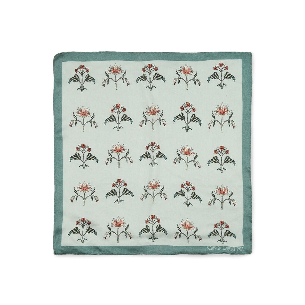 Soup by Sougat Paul Green Color Pocket Square