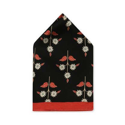 Soup by Sougat Paul Black Color Pocket Square