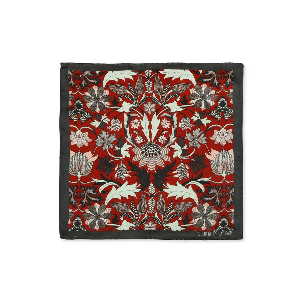 Soup by Sougat Paul Red Color Style Pocket Square