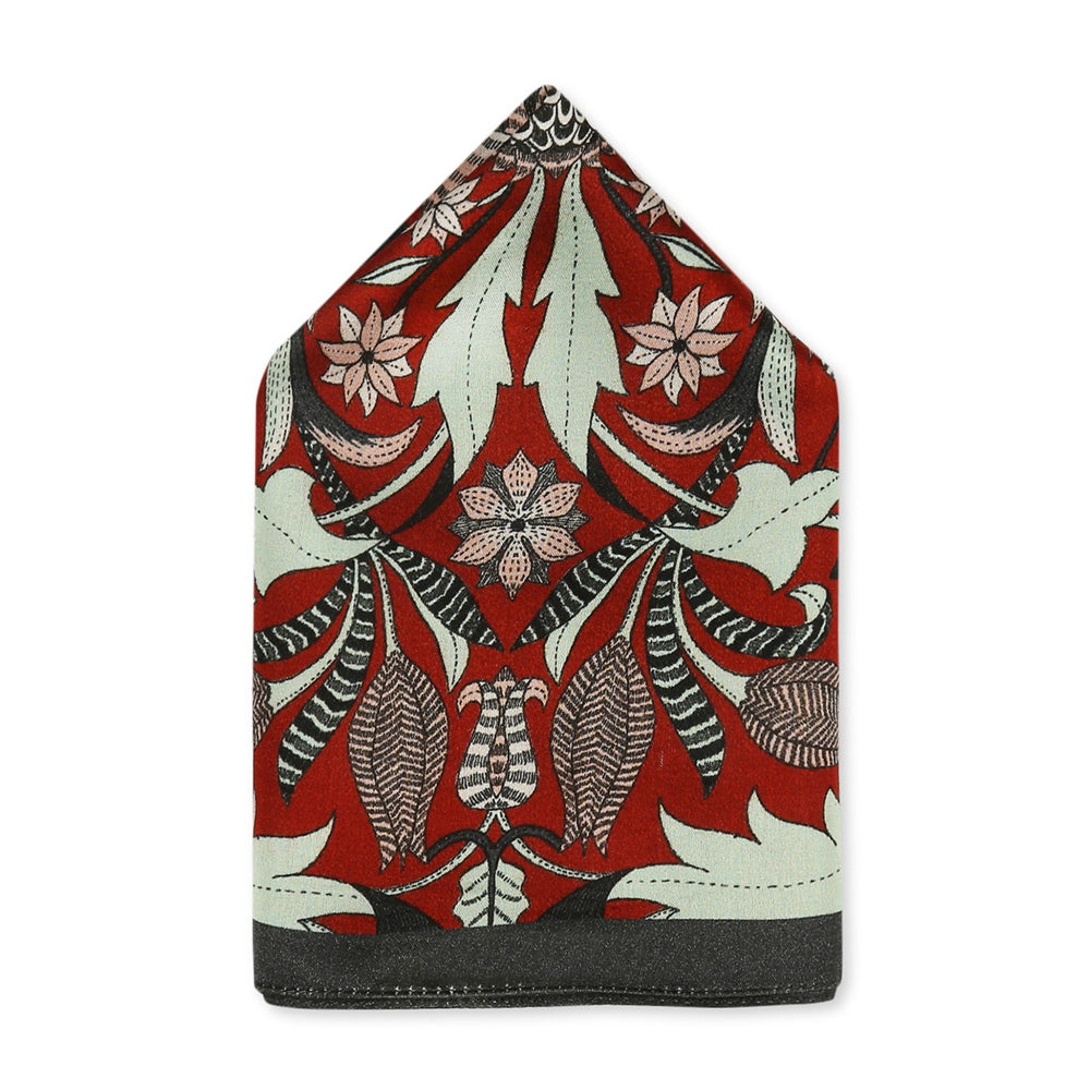 Soup by Sougat Paul Red Color Style Pocket Square