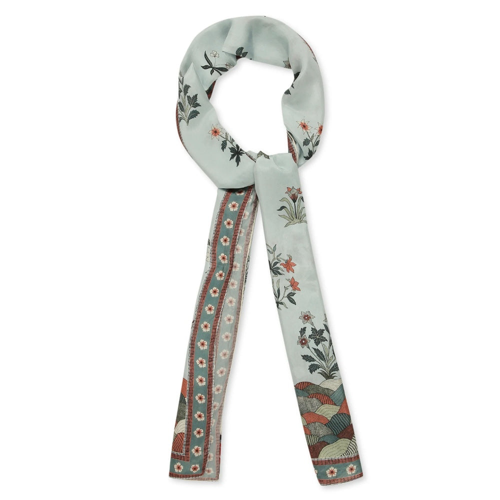 Soup by Sougat Paul Blue Color Printed Scarf