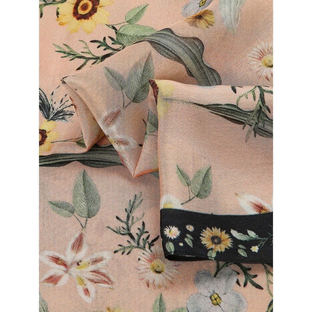 Soup by Sougat Paul Peach Color Printed Scarf