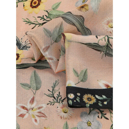 Soup by Sougat Paul Peach Color Printed Scarf