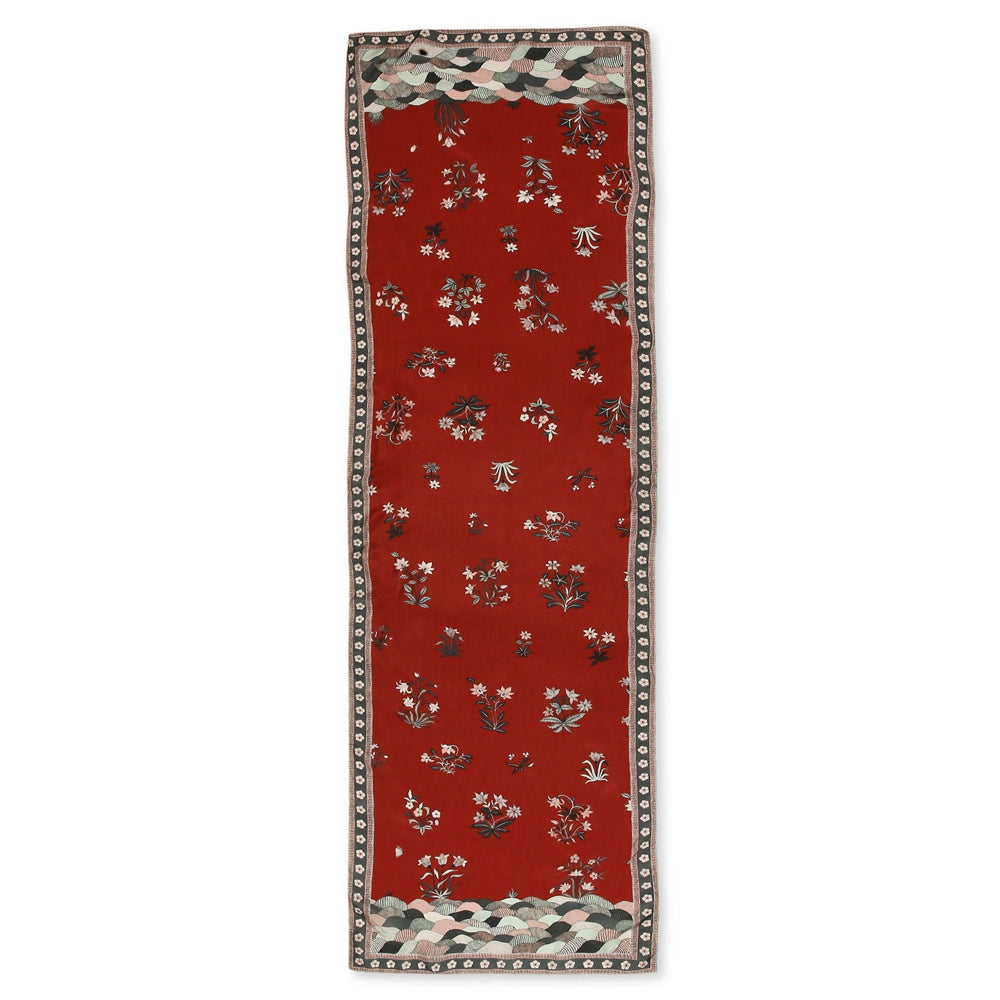 Soup by Sougat Paul Red Floral Printed Scarf
