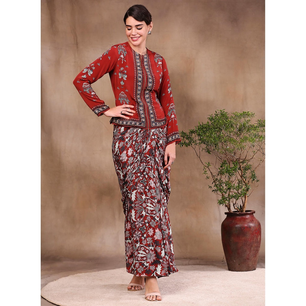 Soup by Sougat Paul Printed Drape Skirt (Set of 2)