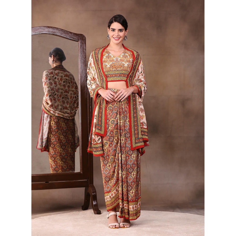 Soup by Sougat Paul Printed Drape Skirt (Set of 3)